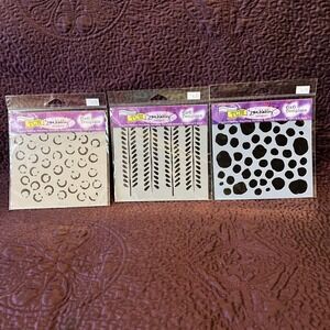 The Crafters Workshop 6x6 Templete Mini Vine, Messy Circles, Dina's‎ Paint Lids